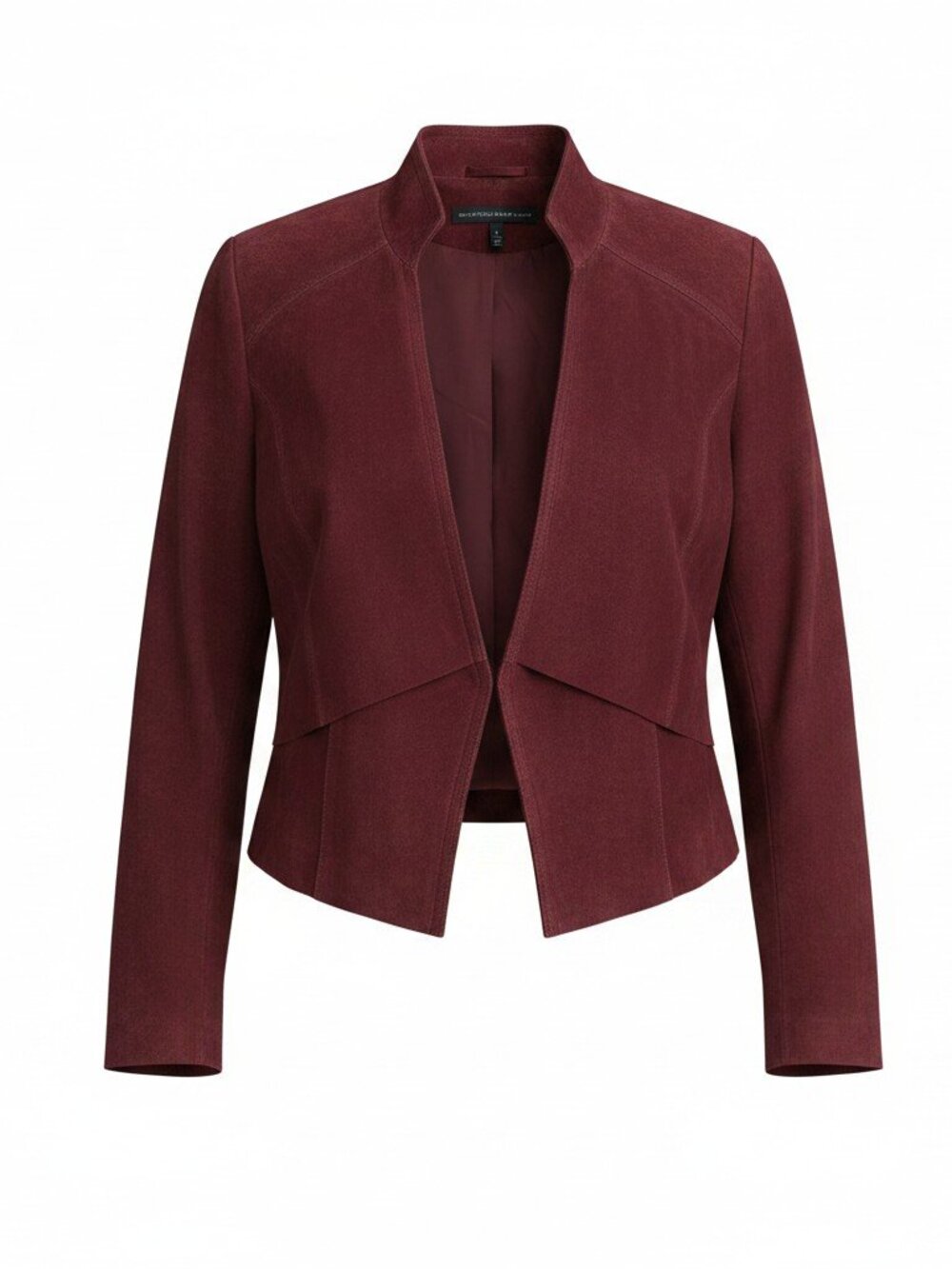 White House Black Market Maroon Genuine Leather Jacket Size S